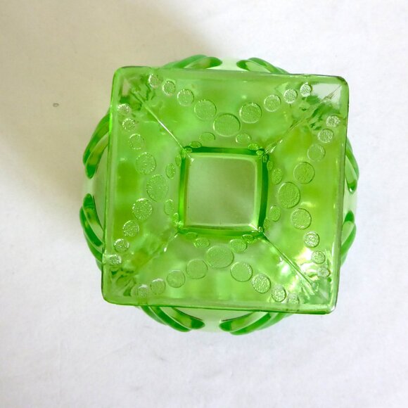 VINTAGE JEFFERSON GLASS OPALESCENT ROSE FLOWER PEDESTAL BOWL (PRE-OWNED) - Picture 7 of 9